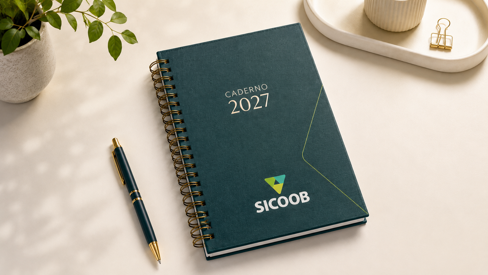 Caderno corporativo personalizado com capa 2027
